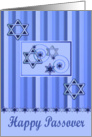 Passover, general, Star Of Davids against striped, shades of blue card
