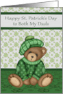 St. Patrick’s Day to Both Dads with a Cute Bear Wearing a Hat card