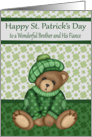 St. Patrick’s Day to Brother and Fiance, a cute bear wearing a hat card