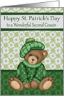 St. Patrick’s Day to Second Cousin, a cute bear wearing a hat card