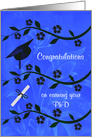 Congratulations on Earning PhD with a Graduation Cap and a Diploma card