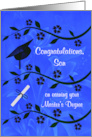 Congratulations to Son on Earning Master’s Degree with Graduation Cap card