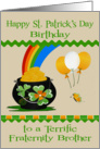 Birthday on St. Patrick’s Day to Fraternity Brother, a pot of gold card