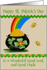 St. Patrick’s Day to Great Aunt and Uncle, pot of gold, end of rainbow card