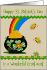 St. Patrick’s Day to Great Aunt, a pot of gold at the end of rainbow card