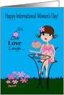 International Women’s Day with a Woman Enjoying a Large Cocktail card