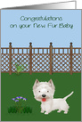 Congratulations On New Pet West Highland Terrier with a Dog in a Yard card