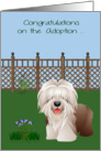 Congratulations On Adoption, Sheepdog, Rescue, Shelter, yard, fence card