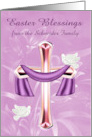 Easter Religious Custom Name with a Cross and White Doves card