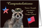 Congratulations on graduation from Ranger School, custom name card