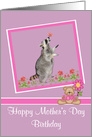 Birthday on Mother’s Day, general, Raccoon with a butterfly on nose card