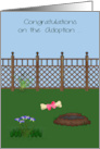 Congratulations On Adoption on the Rescue of a Shelter Dog with a Bone card