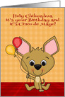 Birthday on Cinco de Mayo Card with a Cute Chihuahua and Balloons card