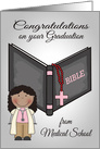 Congratulations to female, graduation medical school, dark-skinned card