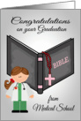 Congratulations to female, general, graduation from medical school card
