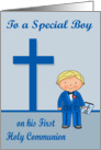 Congratulations On First Communion, general, boy with blonde hair card