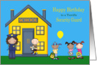 Birthday to School Security Guard, woman with brown hair, children card