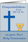 Congratulations On First Communion from All Of Us with a Chalice card