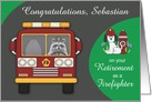 Congratulations on Retirement as a Firefighter Custom Name Card