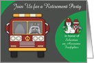 Invitation to retirement party for firefighter, custom name, Raccoon card