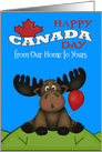 Canada Day from Our Home to Yours, a moose on a hill with a balloon card