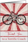 Thank You to Bicycle Coach, general, a bicycle with red starburst card