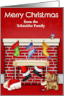 Christmas from Custom Name with Animals Waiting on Santa Claus card