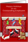 Happy Holidays to Employee, general, animals, Santa Claus card