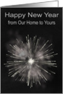 New Year from Our Home to Yours, chalkboard look with fireworks card