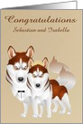 Congratulations on Marriage Custom Name Card for Dog Lovers card