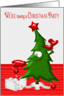 Invitations to Christmas Party, general, Happy tree with decorations card