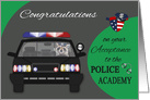 Congratulations on Acceptance to Police Academy Card with a Raccoon card