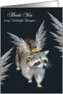 Thank You to caregiver with a Beautiful Winged Raccoon and a halo card