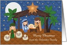 Christmas, custom name, Nativity Scene with Baby Jesus card
