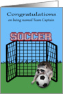 Congratulations on being named team captain, soccer, raccoon card