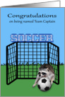 Congratulations on being named team captain, soccer, raccoon card