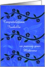 Congratulations on passing midterms, custom name, stems of flowers card