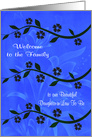 Welcome to the family, daughter-in-law to be, long stems of flowers card