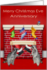 Anniversary on Christmas Eve, general, raccoons with Santa Claus card