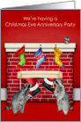 Invitations to Christmas Eve Anniversary Party, general, raccoons card