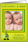 Announcements, twin boy and girl, custom name photo card, humor card