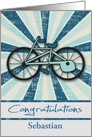 Congratulations, no more training wheels, custom name, starburst card