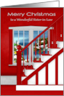 Christmas to Sister in Law with a Festive Holiday Window Scene card