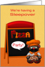 Invitations to Sleepover Pizza Party, general, cute chef,menu board card