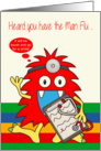 Get Well, Man Flu, general, monster with stethoscope and clip board card