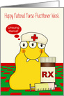 National Nurse Practitioner Week with a cute Monster in a Nurse Hat card