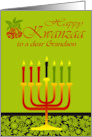 Kwanzaa to Grandson with a Seven Candle Kinara and Flowers card