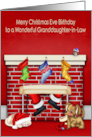 Birthday on Christmas Eve to Granddaughter-in-Law with Santa Claus card