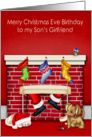 Birthday on Christmas Eve to my Son’s Girlfriend, animals,Santa Claus card