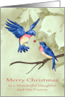 Christmas to Daughter and Fiancee with Two Beautiful Blue Birds card